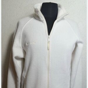 Columbia Women's Large Cream Full-Zip Fleece Jacket